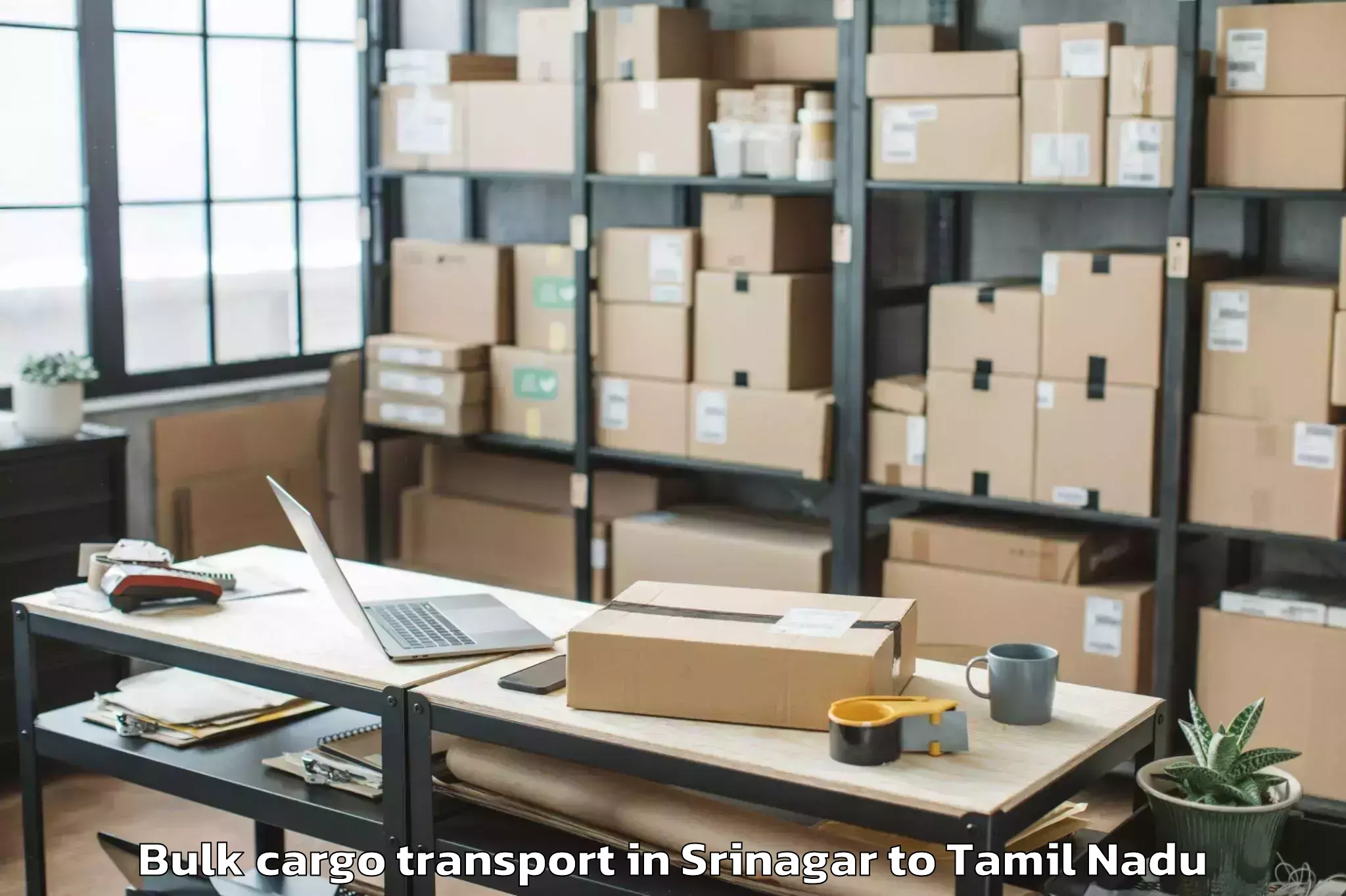 Efficient Srinagar to Tirupparangunram Bulk Cargo Transport